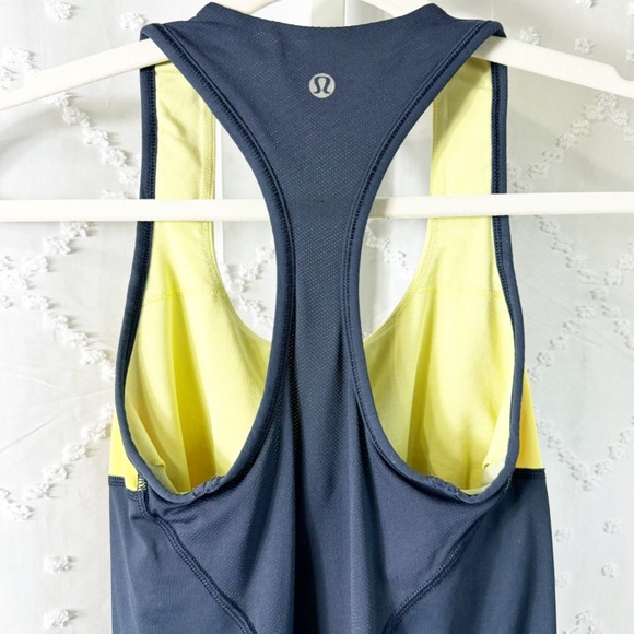 🥈 93. LULULEMON size 4 yellow blue cool racerback tank - Picture 4 of 8